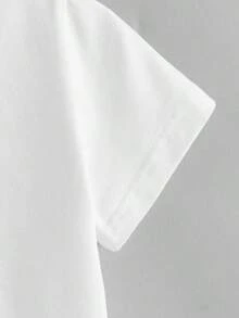Genkimix Solid Color Short Sleeve T-Shirt For Toddler - 白色 - 查看 4
