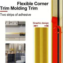 1 pieza 300x2cm Líneas decorativas autoadhesivas de PVC, tira de sellado autoadhesiva, tira decorativa de pared autoadhesiva de PVC, pegatina de borde de costura de pared, tira de cobertura de costura de puerta y ventana, tira de borde de papel tapiz decorativo autoadhesivo anti-colisión - C - Ver 7