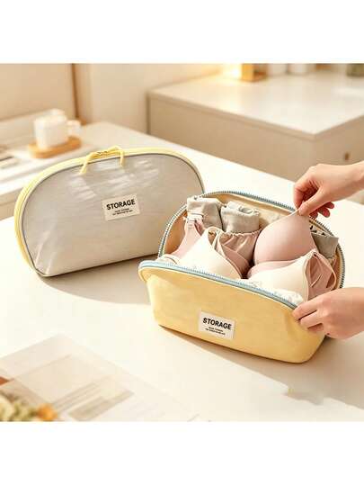 Túi đựng áo ngực và đồ lót du lịch, túi đựng đồ lót di động dung tích lớn có khóa kéo và nhiều ngăn, thích hợp cho du lịch.