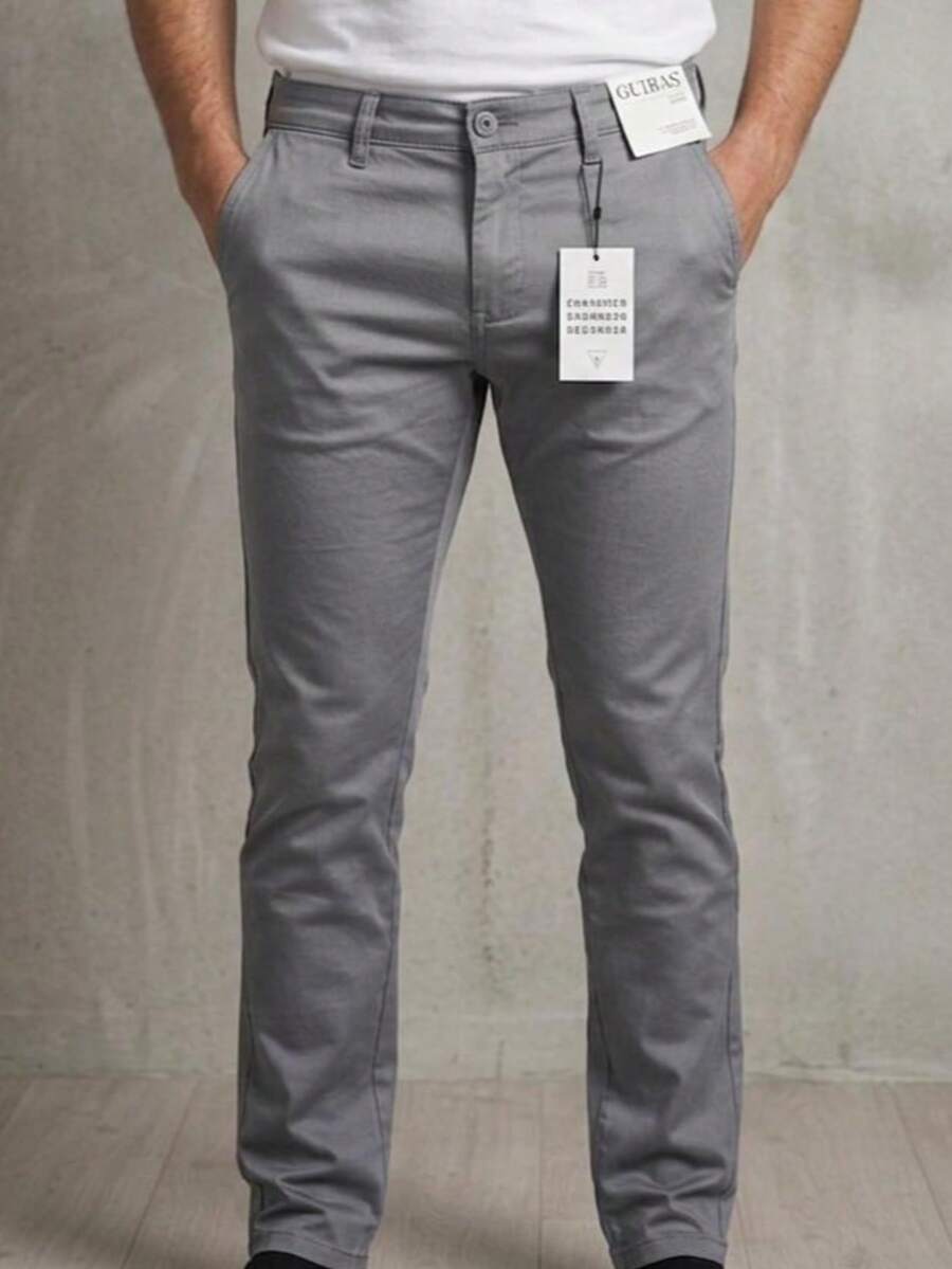 CHEN Men's Pants Ogochi Original Cotton Polyester Twill Dress Pants Various Colors - Xám - Xem 1