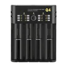 Q4 4槽智能电池充电器，带液晶显示屏，高速USB-C充电站，兼容AA/AAA镍氢/镍镉/锂离子充电电池，通过CE认证，适用于家庭、办公室和旅行。 - 黑色 - 查看 10