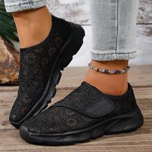 Unisex New Casual Corrective Wide Toe Swollen Shoes, Adjustable Soft Comfortable Diabetic Shoes For Women And Men - Black Lace - View 2