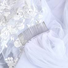 1pc 3 Meters Long Delicate Lace Bridal Veil, Luxurious And Elegant, Suitable For Cathedral Wedding Dress - Multicolor - View 6