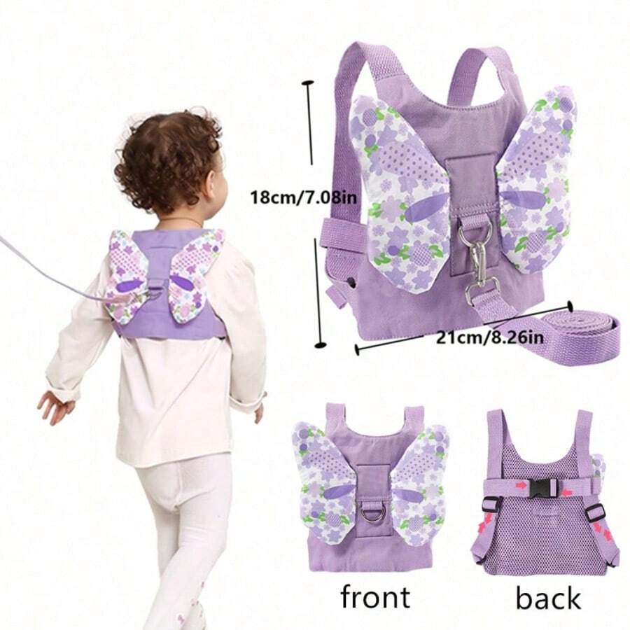 1 pieza Mochila anti-pérdida para niños pequeños, arnés de para niños con diseño de mariposa