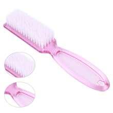 1/2/4,Long-Handled Square-Head Nail Brush Dust Brush Transparent Plastic Nail Dust Cleaning Brush Shoe Brush,Nail Brush For Dust, Soft Bristle Manicure Cleaning Brush, Nail Art Tool - Hồng - Xem 4