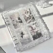 1个A5尺寸波浪形透明活页夹，亚克力透明文件袋，可用作笔记本、计划本、卡片夹、贴纸簿、相册、文具 - A5 - 查看 1