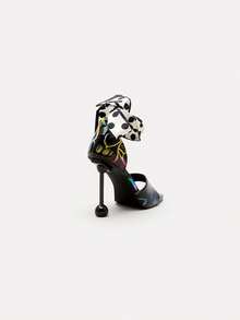 TuEzra 2026 New Black Strap Buckle Sandals, Open Toe Square Toe Elegant Heels, Bowknot Thin High Heels For Dresses, Summer - Black - View 6
