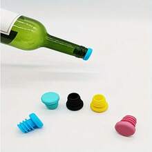 3/6pcs Silicone Wine Bottle Stoppers - Leak-Proof Seal For Alcohol And Oil Bottles - Reusable Soft Cork, Suitable For Christmas, Halloween, Easter, Thanksgiving - Durable Beverage Preservation - Multicolor - View 6