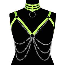 2 chiếc áo croptop bó sát kiểu Gothic dành cho nữ, kiểu dây nịt toàn thân, có thể điều chỉnh độ co giãn, hở rốn và ngực, kèm phụ kiện áo ngực. - Nhiều màu - Xem 17