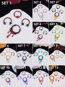 Bộ 4 chiếc khuyên mũi Gothic 16G hình đầu lâu, khuyên mũi hình dơi, khuyên mũi hình trái tim, khuyên môi bằng thép không gỉ, khuyên mũi hình trái tim màu đỏ đen, khuyên mũi hình móng ngựa, khuyên mũi hình bàn cờ đen trắng, khuyên mũi dạng vòng có khớp nối, khuyên tai sụn, khuyên tai vành tai, khuyên tai sụn tai, khuyên mũi dạng vòng, khuyên mũi dạng dây xích cho nam nữ, quà tặng 10mm, trang sức dự tiệc, hẹn hò, Giáng sinh, Halloween, đeo hàng ngày. - Nhiều màu - Xem 5