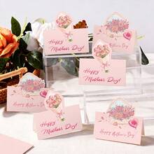 Bộ 50 thiệp chúc mừng Ngày của Mẹ màu hồng hoa tinh tế - Thiệp chúc mừng Ngày của Mẹ mini có thể gấp lại. - C - Xem 1