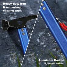 REDCAMP Ultralight 3-In-1 Metal Camping Mallet, Heavy Duty Tent Stake Hammer & Puller For Outdoor Hiking Backpacking, Blue, 1 PCS - Blue-1 PCS - 查看 8