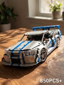 1:14 Model Car Building Blocks Toy, 600-900+ PCS High Difficulty Mechanical Assembly Simulation Sports Car Model, ABS Material Racing Car, Stress Relief Puzzle Toy For Teens & Adults, Birthday/Holiday Gift, Desktop Decor - Multicolor - View 11