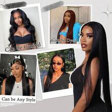 200% Density 5x5 13x4 Human Hair Blend Straight Black HD Lace Front Wig, Suitable For Daily Wear, Parties, Ideal Gift For Mother's Day & Christmas (8-34 Inches Straight Hair) - Natural & Black - View 10
