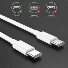 1-3pcs USB C Fast Charging Data Cable 3.3Ft/6.6ft Compatible With IPhone 17/Air 16 15 Pro Max Plus Series/ Adapter Data Transfer Cord - 白色 - 查看 6