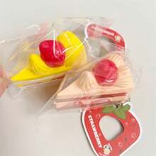 Strawberry Cake Squishy, Slow Rebound Super Soft PU Simulated Bread Keychain, Office Gift - Multicolor - View 7