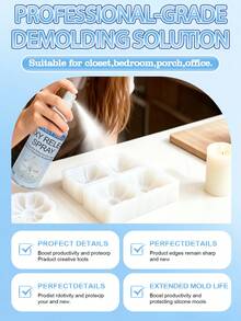 (300ml/150ml) Mold Release Spray, Easy Demolding - Dries In 5 Seconds, Reusable, Suitable For Rubber, Concrete, Candle Molds, Extends Mold Lifespan, With Brush - Essential Tool For Jewelry Making - Multicolor - View 2