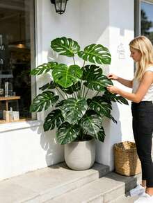 Cây Monstera nhân tạo cỡ lớn 60-86cm, cây cọ giả, cây tre lưng rùa bằng nhựa, cây cảnh nhiệt đới mô phỏng, thích hợp cho nhà cửa, sân vườn, văn phòng, tiệc tùng, đám cưới, ngày Valentine, lễ tốt nghiệp và các dịp khác. - Nhiều màu - Xem 3