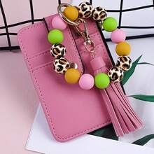 A Card Holder, ID Holder, Wallet, Keychain - A Gift For Mom Or Friends - 997-粉色彩珠 - 查看 11