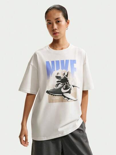 Nike 女士 AS W NSW SS GFX TEE OS 针织无领短袖T恤 TIRO7588-121