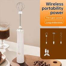 3-In-1, 800mAh Portable Rechargeable Electric Milk Frother, Handheld High Speed Milk Foamer, Coffee Milk Frother Stonego Kitchen Tool, 2-In-1 Electric Handheld Egg Beater, New For Christmas Season - Multi-color - 3-head Model - View 15
