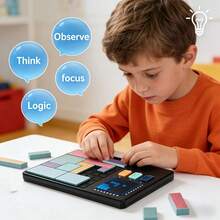 Logic Puzzle Game Brain Teaser Console, STEM Educational Toy For Kids Teens, Portable Travel Game For Car & Airplane (Screen-Free) - Multicolor - View 4