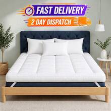 Aafan Hotel Quality Mattress Topper 10cm / 4 Inch Thick Deep Topper Soft & Fluffy Single Double King - 白色 - 查看 1