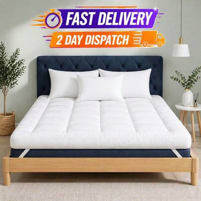 Aafan Hotel Quality Mattress Topper 10cm / 4 Inch Thick Deep Topper Soft & Fluffy Single Double King