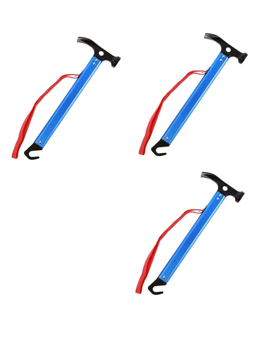 REDCAMP Ultralight 3-In-1 Metal Camping Mallet, Heavy Duty Tent Stake Hammer & Puller For Outdoor Hiking Backpacking, Blue, 3 PCS - Màu xanh dương - 3 cái - Xem 1