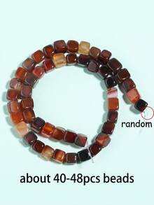 1 Untai Manik-manik Batu Kristal Alami Sugaragate 8x8mm Pola Naga Persegi untuk Pembuatan Perhiasan DIY Gelang Kalung Aksesoris - MultiWarna - View 14
