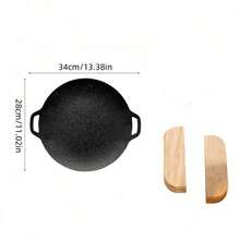 Bộ 3 chảo nướng BBQ Hàn Quốc, kích thước 28cm/30cm/32cm, chảo gang dày chống dính, dùng được cả trong nhà và ngoài trời, thích hợp cho nướng BBQ, lò nướng, khay nướng, lý tưởng cho cắm trại ngoài trời và nấu ăn tại nhà, dễ dàng vệ sinh. - Khuôn nướng kiểu Hàn Quốc - Xem 13