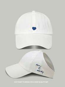 爱心刺绣系高马尾半空礼帽女士夏季遮阳棒球帽百搭帽 - 彩色 - 查看 10