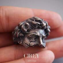 CIREY 1枚维纳斯半脸可调节戒指，简约时尚，个性设计，适合男士日常佩戴，节日礼物 - 維納斯半人臉戒指 - 查看 8