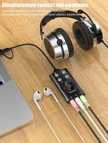 二合一外置声卡，7.1声道电脑变声器，电话/电脑语音聊天男声变女声，Diva Lolita风格，适用于唱歌、游戏，即插即用外置立体声声卡，兼容/PC/笔记本电脑/Galaxy等设备，48KHz高分辨率DAC音频转换器 - 查看 8