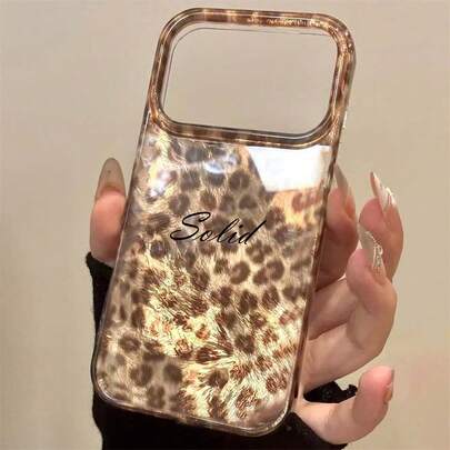 [Customized] Personalized Customized Letters Engraving Name Low Luxury Leopard Pattern Phone Case Compatible With IPhone 17 Pro Max 17 16 15 14 13 12 11 Pro Max 14 15 16 Plus Shockproof Protective Cover