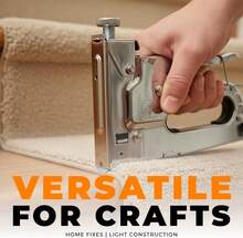 3-In-1 Heavy Duty Staple Gun & 600 Staple Selection Pack - Professional Set With Multiple Usage As Staple For Craft, DIY, Teachers, Upholstery Work, Wood - A - View 5