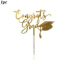 1pc/3pcs/5pcs Acrylic Graduation Cake Topper, Suitable For University Graduation Celebration Cake Decor - Multicolor - View 9