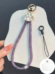 1pc Crystal Chain Long Necklace, Handmade Beaded Chain Made Of PP Material, Versatile For Hanging Phone, Bag, Crossbody Wear, Shiny Decorative Chain For Women, New Luxury Crystal Beaded Phone Lanyard, Elegant Shoulder Strap, Fashionable Phone Charm, Back To School Season - Multicolor - View 19