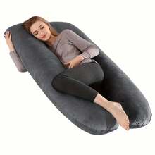 Pregnancy Pillow With A Removable And Washable Pillowcase-Providing Support For Pregnant Women's Legs, Back, Neck, Shoulders, Hips, And Abdomen During Sleep. - Advanced Black - View 4