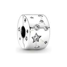 Pandora 幽藍星河銀河之旅月亮星空DIY手鍊串珠吊墜手鍊女吊墜串飾固定扣安全繩送女友生日禮物聖誕禮物DIY首飾 - 銀河星群 - 查看 2