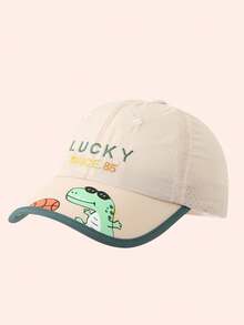 Mũ lưỡi trai hình khủng long LUCKY, nhẹ, nhanh khô, thoáng khí, kiểu dáng hoạt hình, thích hợp cho bé trai, mùa xuân/hè. - Nhiều màu - Xem 3