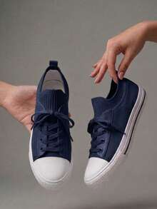 Women's Casual Traditional Unisex Sock Sneakers - Back To School/Carnival - 藏蓝色 - 查看 2