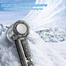 Portable Handheld Turbo Ice Fan, 1-100 Speed Adjustable Rechargeable Personal Fan With Ice Compress Cooling, Mini Fan For Travel Vacation Camping - Black - View 6