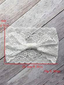 Diadema de estilo bohemio con ribete de encaje de unicolor, pañuelo elástico suave apto para yoga, fitness, boda y uso diario, viajes, fiestas - Multicolor - Ver 4