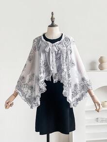 1 chiếc khăn choàng in họa tiết Paisley cổ điển thanh lịch, khăn voan mỏng nhẹ đa năng dành cho nữ, thích hợp cho du lịch mùa hè, che nắng, làm khăn tắm biển, đi nghỉ mát. - Đen và trắng - Xem 3