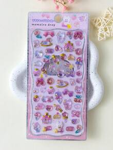 3D Cartoon Stickers For Kids, Popular Embossed Stickers, Durable Material, Sophisticated Design, Self-Adhesive Waterproof Decorative Stickers, Texture Effect And Complete Decorative Atmosphere, Mixed Color Design, Asymmetrical Shape, Waterproof Decorative Stickers, Suitable For DIY Decoration And Student Crafts. - Multicolor - View 7
