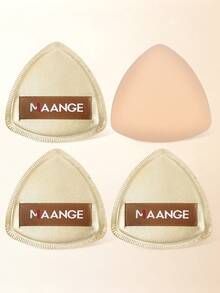 MAANGE 4pcs Reusable Ultra-Soft Powder Puff Kit Dry And Wet Dual-Use Makeup Sponge For Women And Girls For Daily Use Cosmetic Applicator For Powder,Liquid,Facial Makeup Tools - Gold - View 10