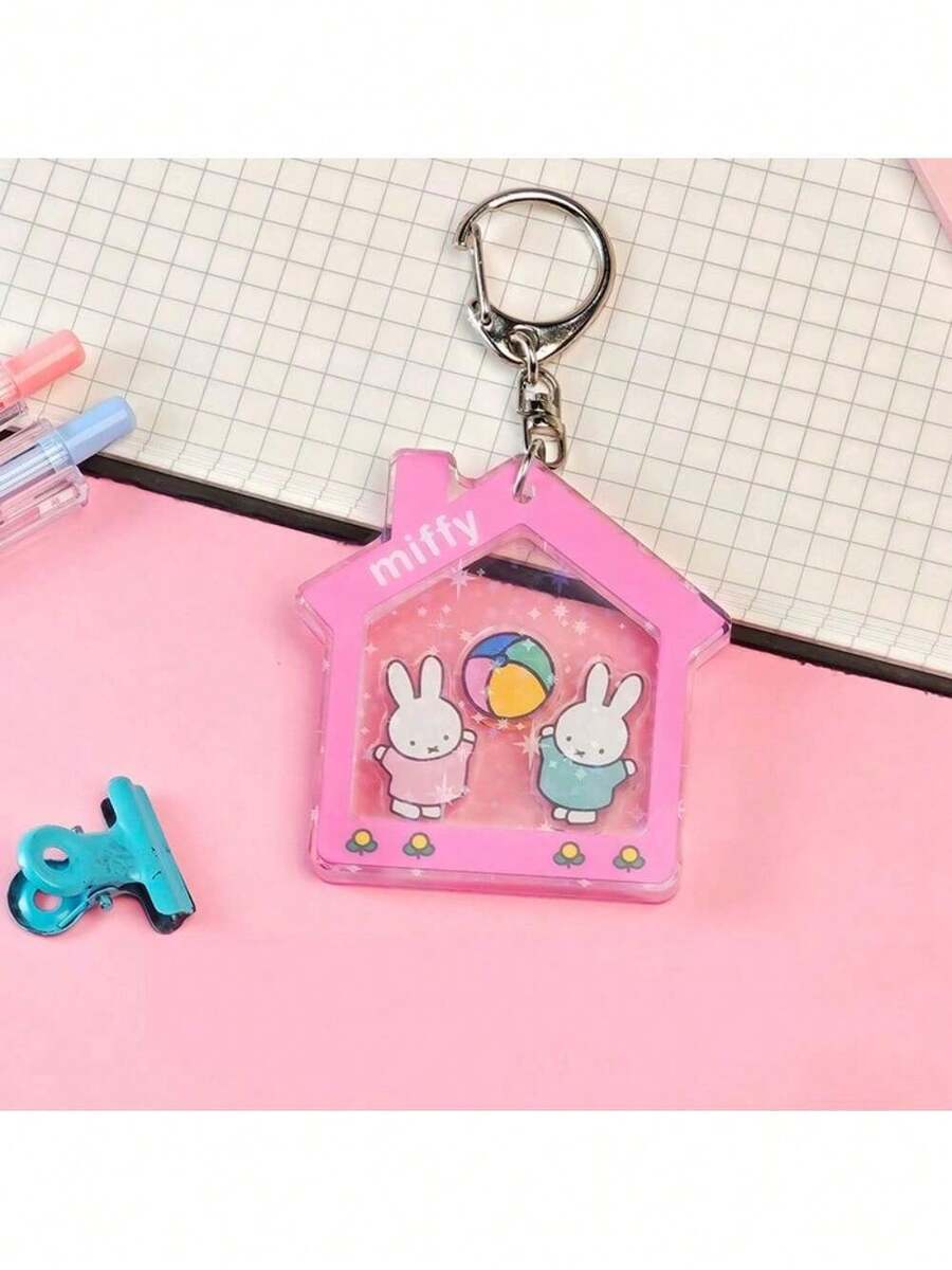 Officially Licensed Miffy Adorable Charm – A Super Cute Cartoon Birthday Gift For Kids, Perfect As A Delicate Keychain Or Bag Accessory. - Acrylic Rocking Toy Pendant, Style C - View 1