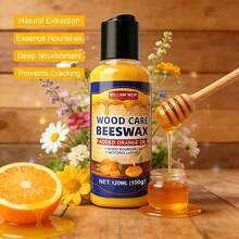 Two-Bottle Pack Of Natural Beeswax Wood Floor Wax, Multi-Effect Wood Care, Suitable For Solid Wood Furniture, Floors, Countertops, Doors And Windows, Also Has Cleaning, Polishing And Scratch Repair Functions. - 2 Bottles Of Beeswax + 2 Towels - View 7