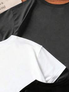 Set de 3 camisetas de manga corta con estampado de letras para niño pequeño - Multicolor - Ver 6